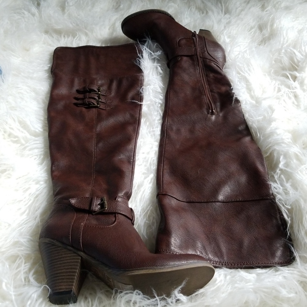 Brown Mia OTK Boots Size 6.5